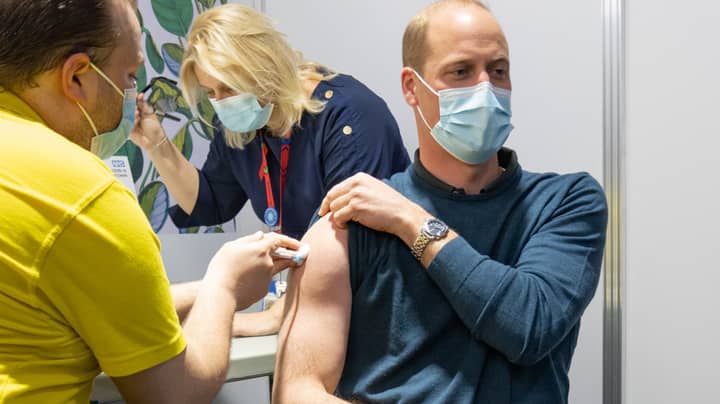 Prince William Puts On 'Gun Show' While Getting His First Covid Vaccine