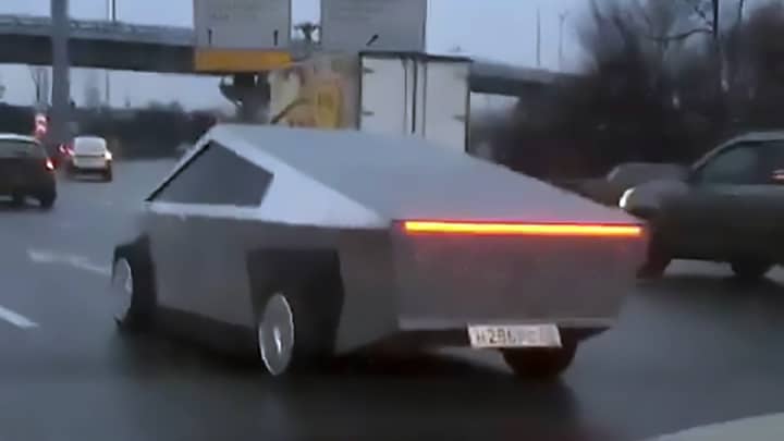Russian Driver Converts Car To Look Like Cybertruck