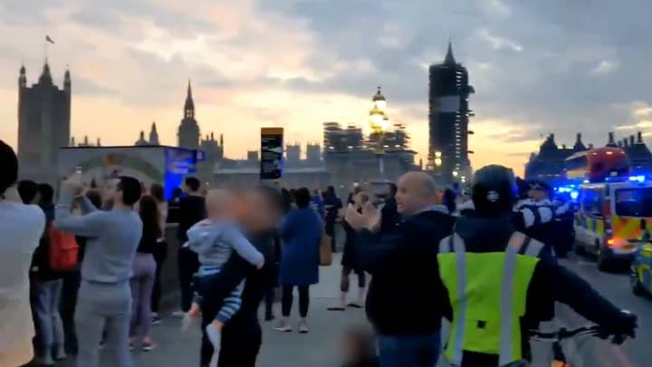 People Ignore Social Distancing Rule To Clap For Carers On Westminster Bridge