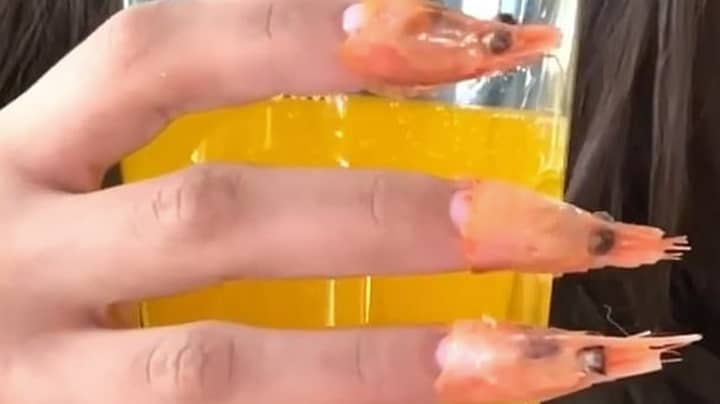 Nail Salon Uses Actual Prawns For Their Fishy Manicure
