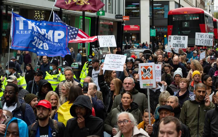 Thousands March In Anti-Lockdown Protest Through London