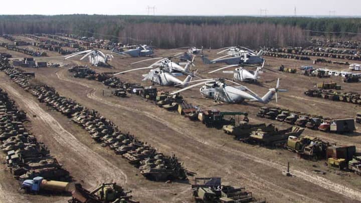 There's A Cemetery Of Radioactive Vehicles Used In Clean Up Of Chernobyl Nuclear Disaster