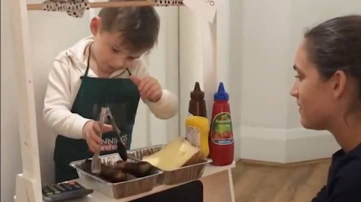 Boy Builds His Own Bunnings Sausage Sizzle Because He's Missed Them So Much