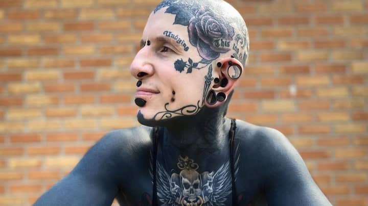 Man Who Has Tattooed Nearly The Whole Of His Body Shows What He Looked Like  Before Inkings - LADbible