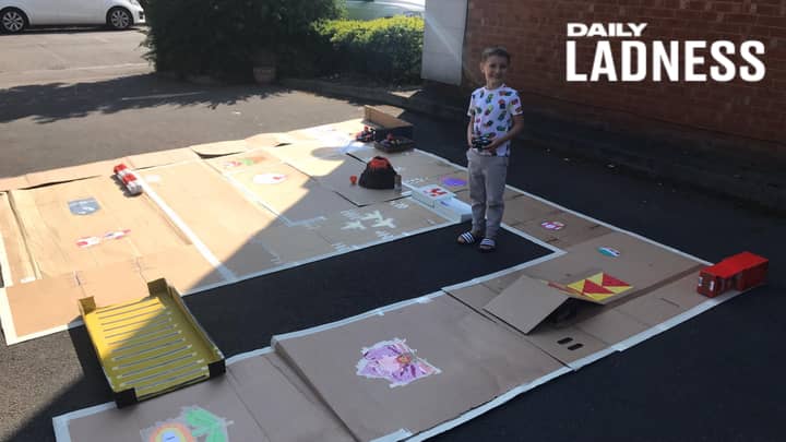 Dad Creates 'Real Life' Super Mario Kart Course For His Son During Lockdown