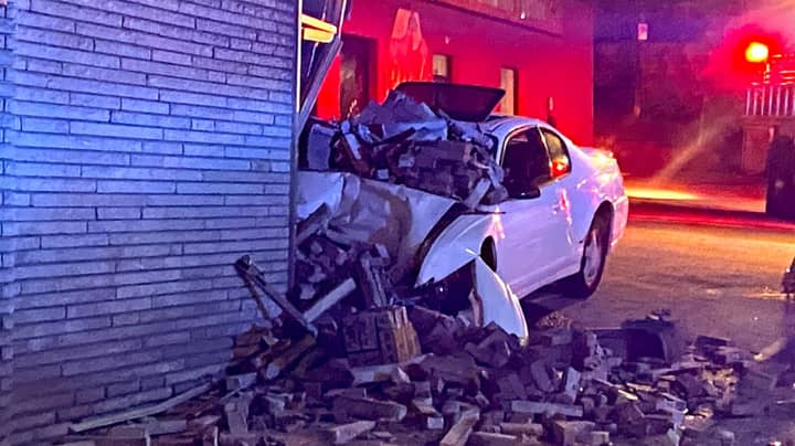 Car Ploughs Into We Buy Any Car Building