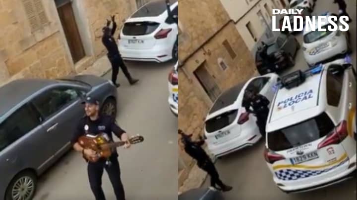 Spanish Police Play Songs In The Streets To Entertain People During Lockdown 