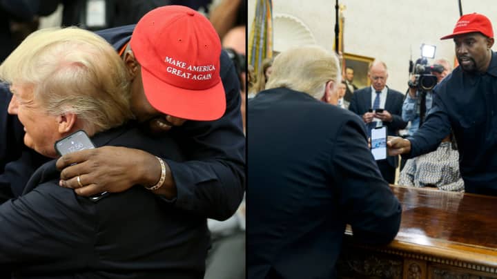 People Spotted Kanye West's Phone Password While He Met Trump And Couldn't Help But Laugh