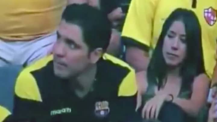 Man Caught Kissing At Football Game Admits He Was Cheating On His Partner