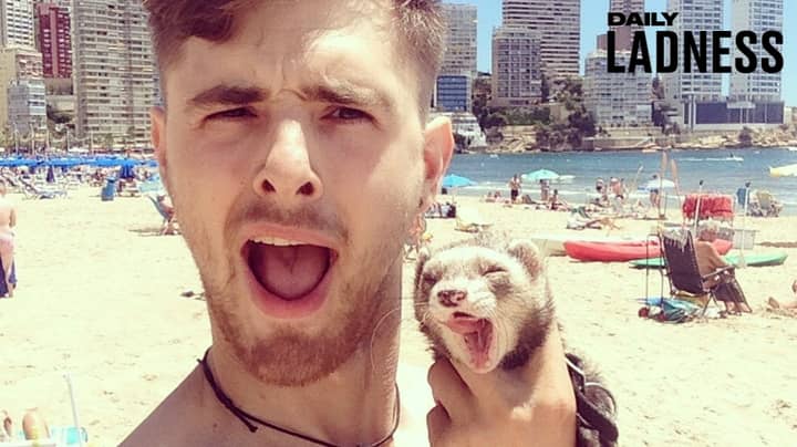 Former RAF Airman Quits His Job To Travel With His Pet Ferret