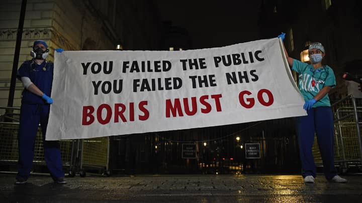 NHS Staff Call For Boris Johnson To Go In Downing Street Protest
