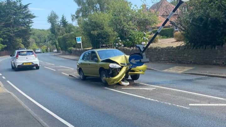 Motorist Crashes Into Post After Spotting Spider In Their Car