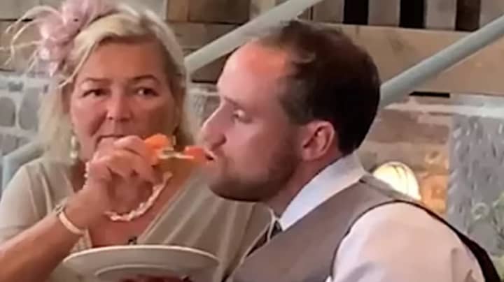 Groom Gets So Smashed At Wedding His Mother-In-Law Has To Feed Him