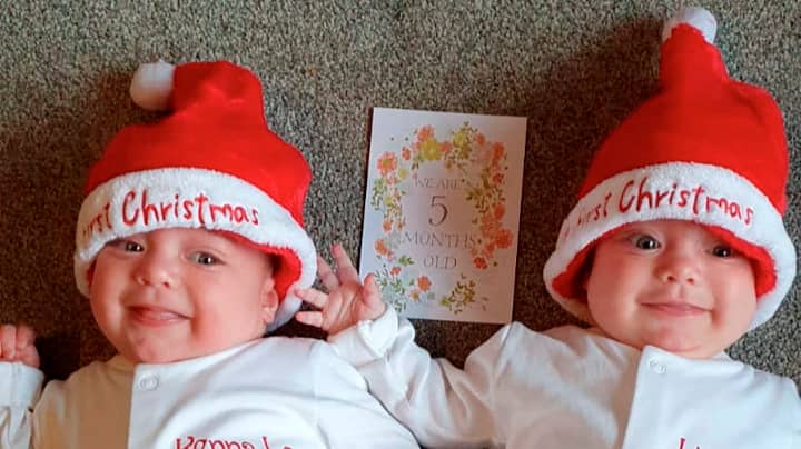 'First' UK Twins Born With Covid-19 Prepare For First Christmas At Home