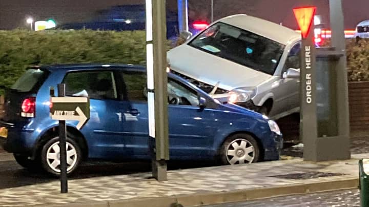 Family's Lucky Escape After Bizarre Car Crash Outside McDonald's
