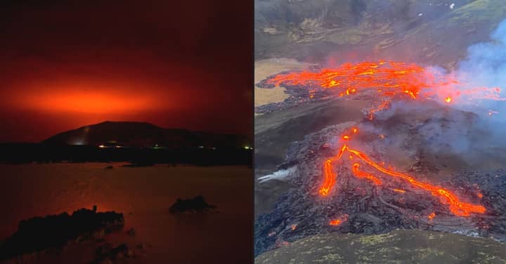 Iceland Volcano Erupts For First Time In 800 Years As Red Glow Skies Are Seen For Miles