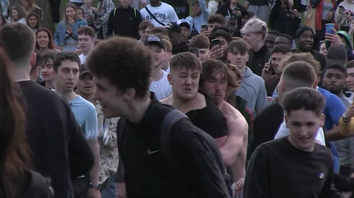 Fight Breaks Out As Crowds Gather To Celebrate Easing Of Lockdown Restrictions