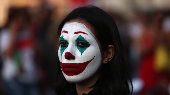 Protesters In Beirut Are Painting Their Faces Like Joaquin Phoenix's Joker 