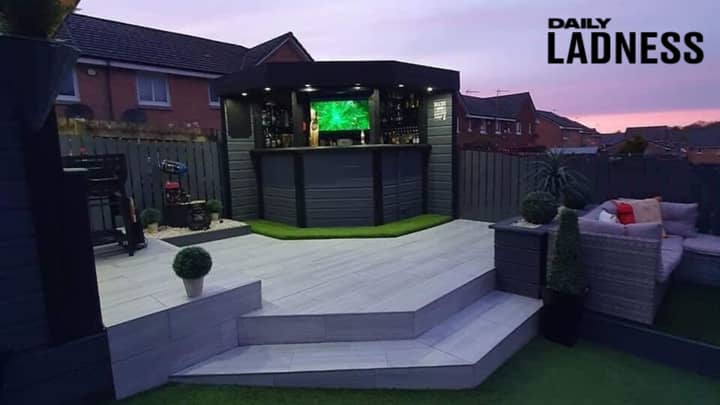 Man Makes Holiday Style Sports Bar In Back Garden