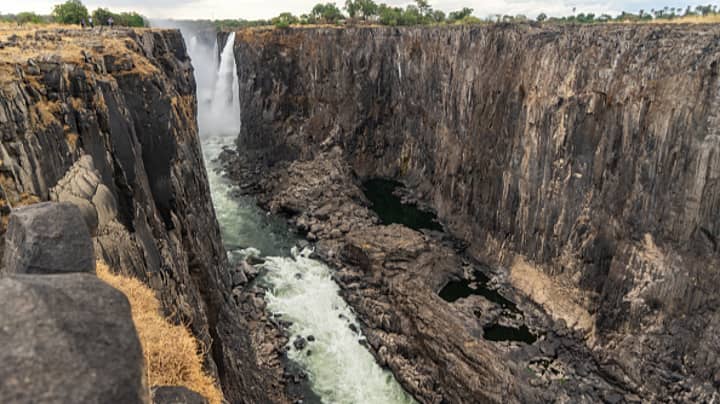 World Famous Victoria Falls Dries Up In Devastating Drought Showing Impact Of Climate Change