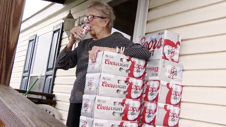Woman, 93, Gets 150 Cans Of Beer Delivered To Her Door After Holding Up 'I Need Beer' Sign