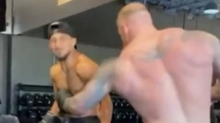 Hafþór Björnsson And Teó López Complete Brutal Body Shot Challenge At The Gym
