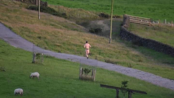 Naked Jogger Pictured Wearing Just A Bum Bag And A Pair Of Trainers