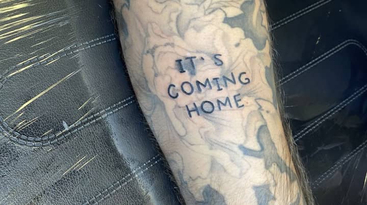 Man Finds Incredible Way To Cover-Up 'It's Coming Home' Tattoo