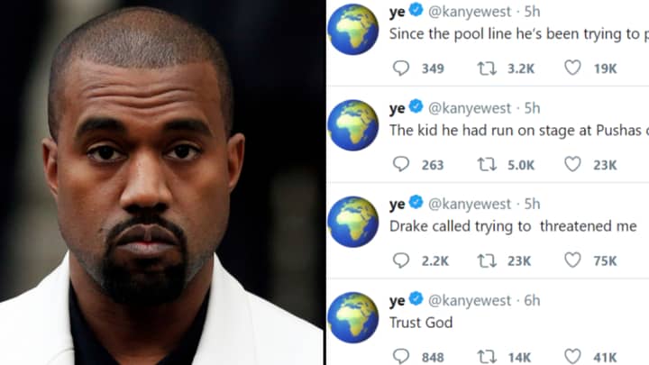 Kanye West Goes On Long and Bizarre Twitter Rant Against Drake 