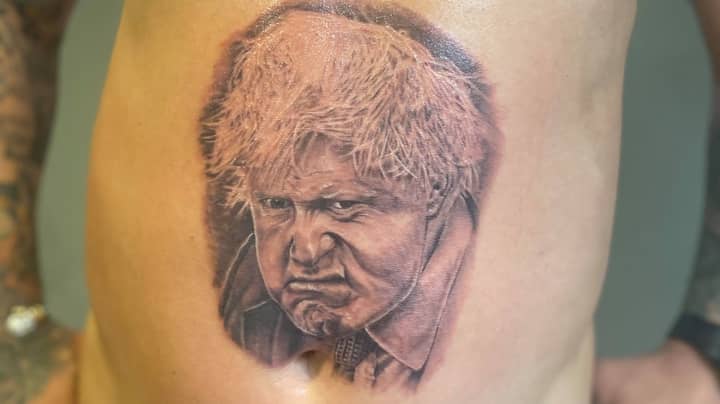 Man Gets Huge Boris Johnson Tattoo To Raise Money For Young Woman Fighting Cancer