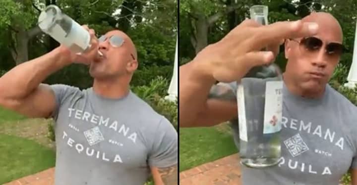 The Rock Downs Half Bottle Of Tequila Without Even Flinching