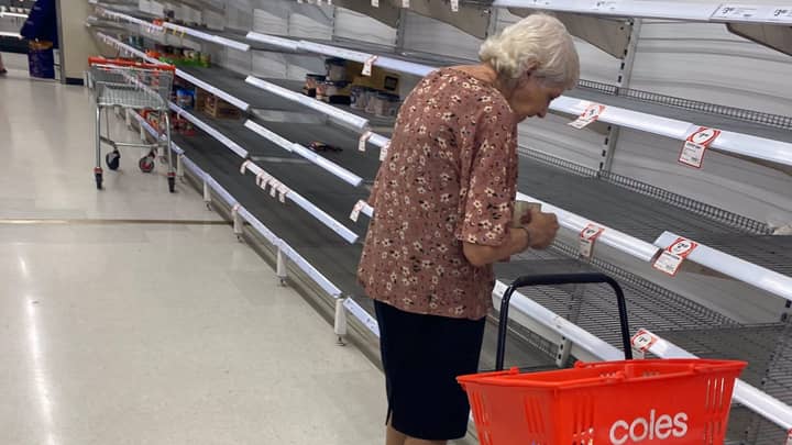 Elderly Woman ‘In Tears’ At Empty Supermarket Highlights Panic Buying Crisis