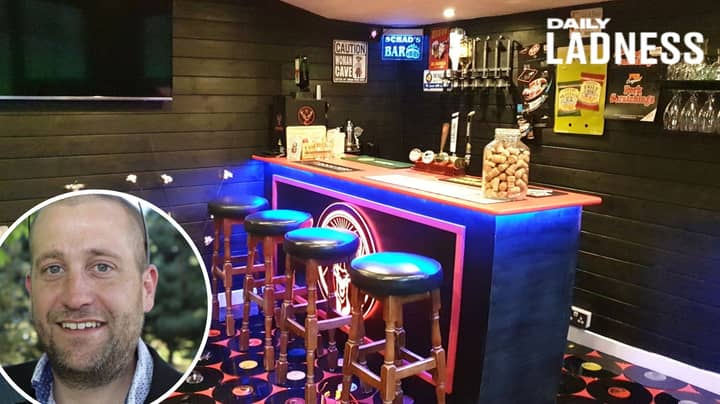 Man Builds Amazing Retro Bar In His Garden Shed