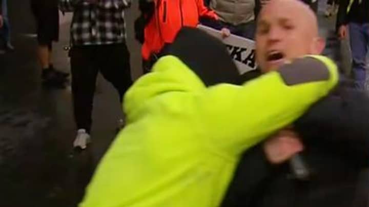 Channel 7 Reporter Gets Attacked Live On Air During Anti-Vaccine Protest In Melbourne