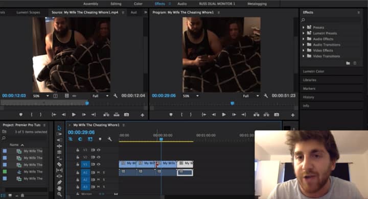 Video Editing Tutorial Goes Viral Because The Tutor Is Editing a Video Of His Wife Shagging Someone Else