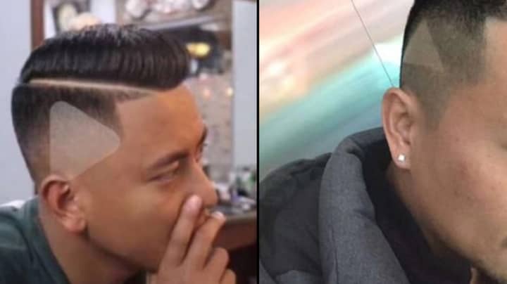 Barber Shaves 'Play' Icon Into Man's Hair After Being Shown Paused Video