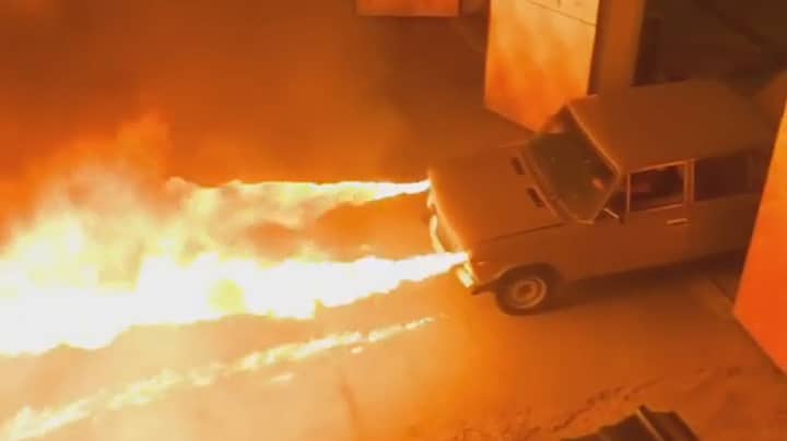 Man Customises Car To Shoot Flames Out Of Its Headlights 