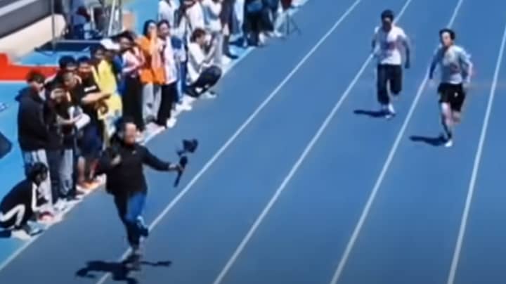 Student Cameraman Keeps Pace With 100m Sprinters In Viral Video