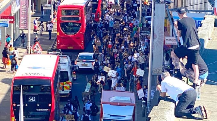 Black Lives Matter Protesters Take To Streets Of London Over George Floyd Death