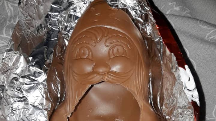 Tesco Shopper Finds Rude Surprise On His Chocolate Santa
