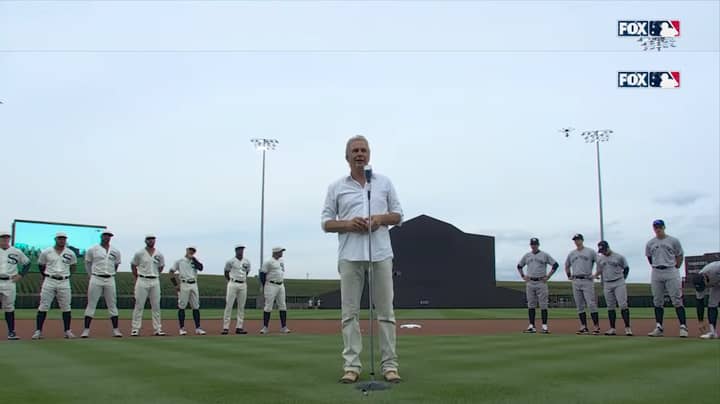 Kevin Costner Leads Yankees And White Sox Into Cornfield For Field of Dreams Game