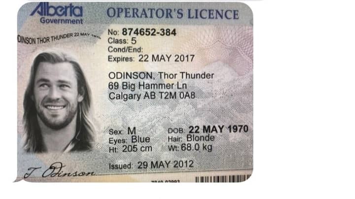 Someone Attempted To Use Fake ID Of Marvel's Thor To Buy Weed Online