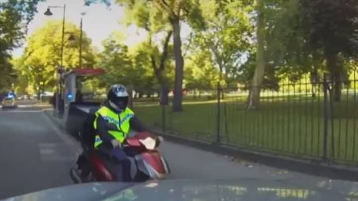 Police Ram Moped Thief Clean Off Bike In High Speed Chase