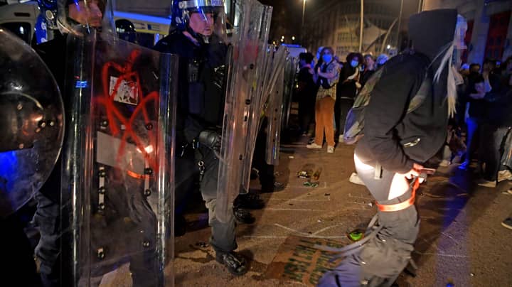 Photos Show Protesters In Bristol 'Defecating' At Feet Of Police During Riots