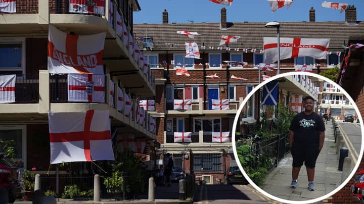 Lone Scotland Fan On Estate Full Of England Flags Explains His Plan For If They Win