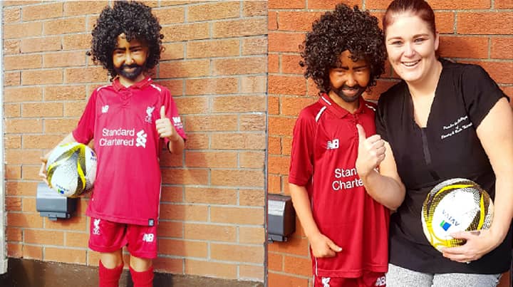 Liverpool Mad 9-Year-Old Girl Causes A Stir With Mo Salah Halloween Party Makeover
