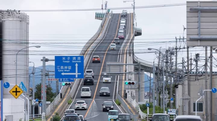 Man Shows Why ‘Impossibly Steep’ Motorway Bridge Is Optical Illusion