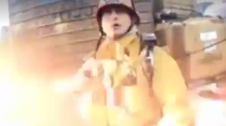 Footage Re-Emerges Of Terrifying Moment Burning Titanium Rains Down On Fire Crew