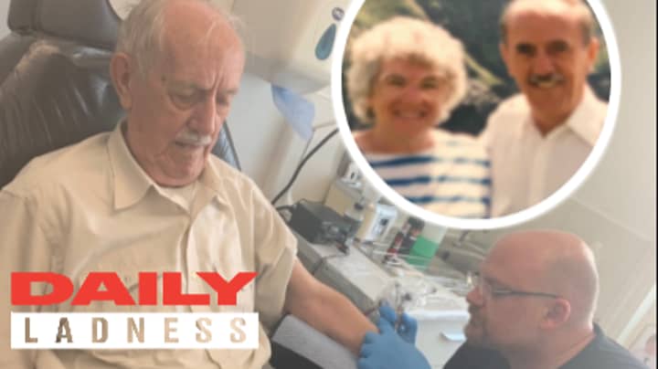 Granddad Gets Tattoo Of His Late Wife After Wanting It For 60 Years