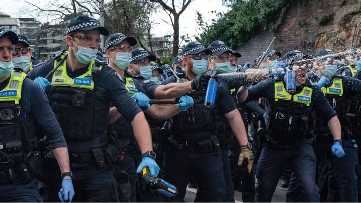Victoria Police Under Fire After Anti-Lockdown Protestor Gets Capsicum Sprayed In The Face